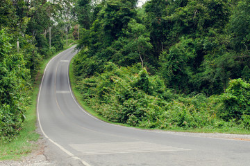 asphalt road in mountains
