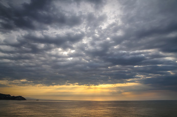Dramatic clouds. Landscape