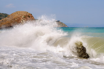 Big sea wave. Landscape