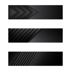 set of black and white banners