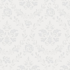 Grey vintage floral seamless pattern