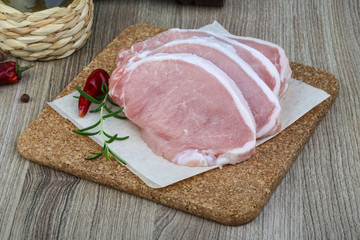 Raw pork steak