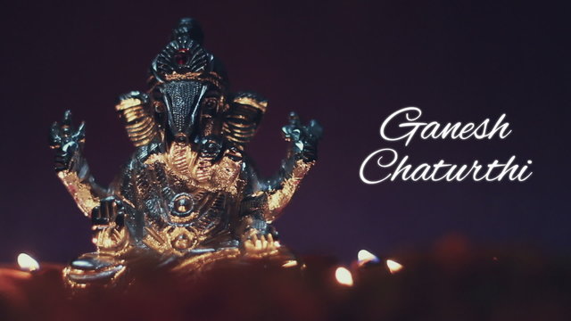 Ganesh Chaturthi message with ganesha idol