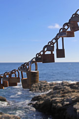 Love padlocks in Lloret de Mar, Costa Brava