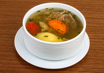 Beef soup with vegetables