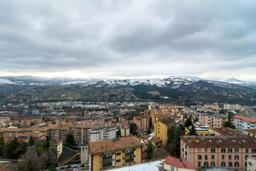 Fototapeta na wymiar panoramic day view of Potenza, Italy