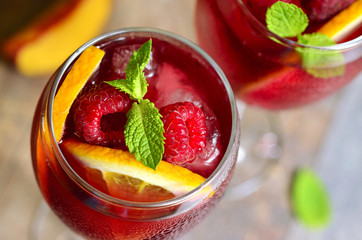 Homemade delicious sangria.
