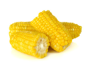 Sweet corn isolated on white background