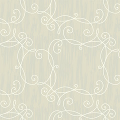 Modern swirl vintage floral seamless pattern