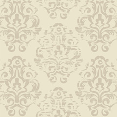 Retro beige vintage floral seamless pattern