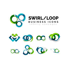 Set of infinity concepts, loop logo designs