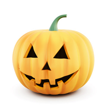 Halloween pumpkin on a white