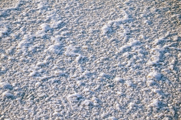 Salt crystals on the surface of salt lakes
