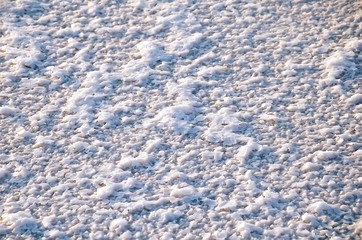Salt crystals on the surface of salt lakes