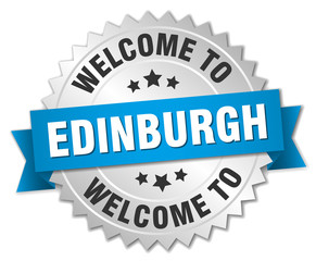 Edinburgh 3d silver badge with blue ribbon