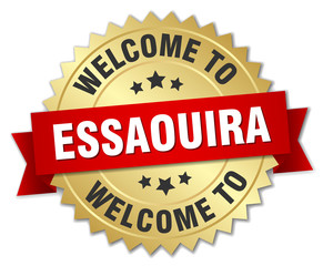 Essaouira 3d gold badge with red ribbon