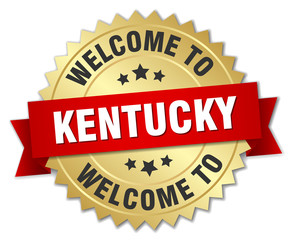 Kentucky 3d gold badge with red ribbon