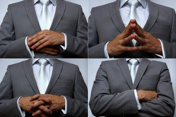 Hand position. Non-verbal communication