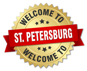 St. Petersburg 3d gold badge with red ribbon