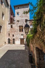 Fototapeta na wymiar Medieval houses in Cahors, France.