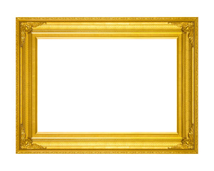 picture frame Gold  isolated on white background.