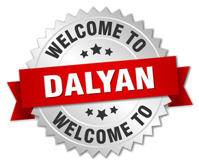 Dalyan 3d silver badge with red ribbon