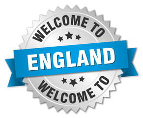 England 3d silver badge with blue ribbon