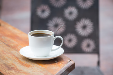 Soft focus Cup of coffee  on table