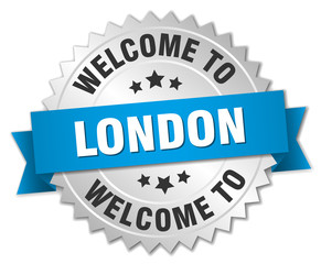 London 3d silver badge with blue ribbon