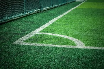 Foto auf Acrylglas Fußball artificial turf of Soccer football field