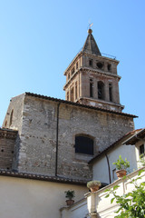 Fototapeta na wymiar Tivoli,Lazio,Italy,church,summer.