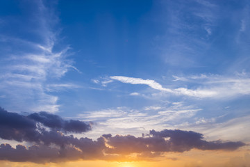 Naklejka na ściany i meble sunset sky and cloud background