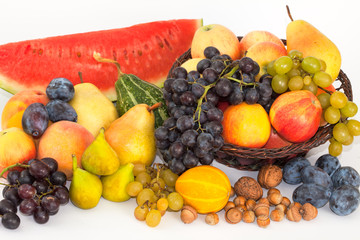 Naklejka na ściany i meble Pile of fresh, ripe fruits