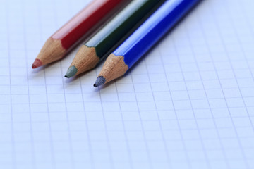 Pencils in the three primary colors