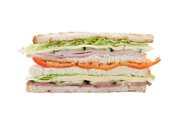 big sandwich on a white background