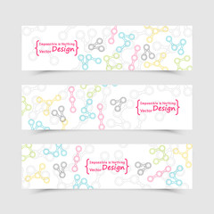 Set of three creative banners, brochure template design