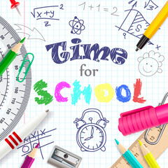 Time for school creative background