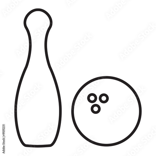 "Outline bowling pins and bowling ball" Stock image and royalty-free ...
