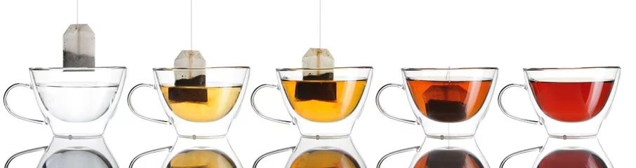 Wall murals Tea Teabag in the cup set