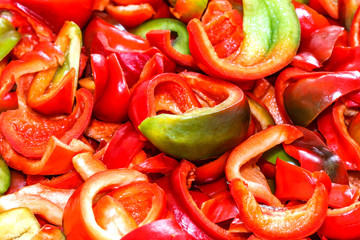 Background from sliced peppers