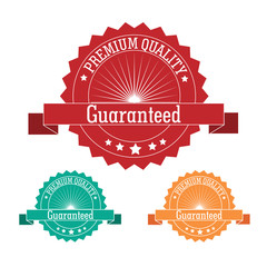 Three version of badges with white line