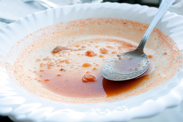 Empty dirty plate