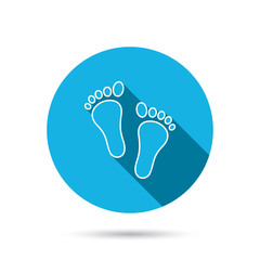 Baby footprints icon. Child feet sign.