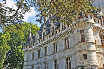 Fototapeta na wymiar Il castello di Azay le Rideau in restauro - Loira, Francia