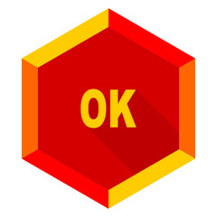 ok flat design modern icon
