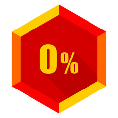 0 percent flat design modern icon