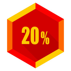 20 percent flat design modern icon