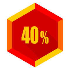 40 percent flat design modern icon