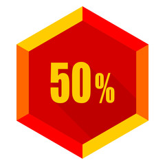 50 percent flat design modern icon