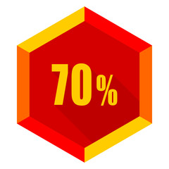 70 percent flat design modern icon